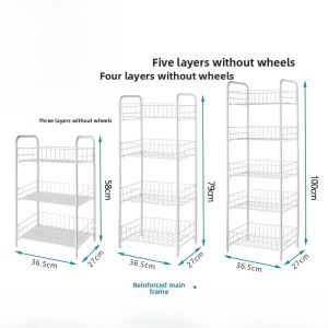 Mobile Rolling Storage Rack Carbon Steel Snack Shelf Student Dormitory Living Room Kitchen Bedroom Floor Standing Organizer