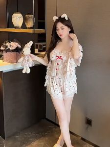 SATIN FABRIC ชุดนอนกางเกงขาสั้น ชุดนอนเสื้อสายเดี่ยว ชุดนอนซาติน 🍥 มีไซต์ M-5XL นน. 40-100kg. ติดโบว์ S-837