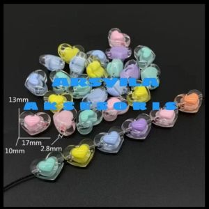 50 Pcs Manik Manik Bulat Doff Manik Akrilik Spacer Warna Warni Doff