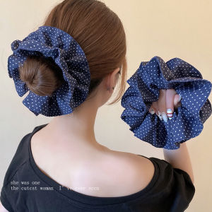 Retro Polka Dot Double Layer Hair Ties Sweet Style White Highlighted Bun Tail Knots Bé Gáis College Style Hair Bands Hair Accessories