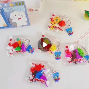 JR - 4PCS PENGHAPUS PENSIL BENTUK BUAH KARAKTER LUCU / PENGHAPUS BUAH / PENGHAPUS LUCU ERASER PEN