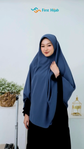 FIRST HIJAB - Safina Bergo Instan Syari Bahan Wolfis | Bergo Umroh/Haji/Ngaji