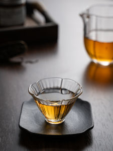 Chinese Style Petal Tea Cup Single Cup Home Use Guest Special Heat Resistant Glass Drinking Cup Host Cup High End Elegant