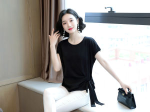 Áo Sơ Mi Chiffon Tay Ngắn Mùa Hè Cho Nữ Thiết Kế Mới Thắt Eo Thời Trang Phong Cách Ngọt Ngào Cổ Tròn Dáng Ôm Vừa Vặn