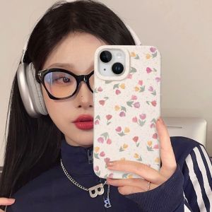 🔥🔥🔥 ทำไมคนไหนรับ iPhone12 / 13 mini แฟชั่นลายข้าวสาลี ลายดอกไม้รูปแบบโทรศัพท์เคส สำหรับ iPhone 11 6 14 13 12 15 Pro Max XR 8 7 Plus X XS Max และเลนส์ป้องกันที่ประกอบได้ เรียกว่า