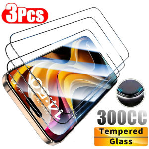 3Pcs 300CC arc edge HD Tempered Glass for iPhone 16 15 14 13 12 11 Pro XS XR Max Screen Protector for iPhone 16ProMax Glass