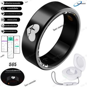 แหวนสมาร์ทมอนิเตอร์ ECG รุ่นใหม่ วัดอัตราการเต้นของหัวใจ วัดออกซิเจนในเลือด ตรวจสอบสุขภาพ โหมดกีฬาหลากหลาย วัดอุณหภูมิ กันน้ำ 3ATM สมาร์ทริง 2025