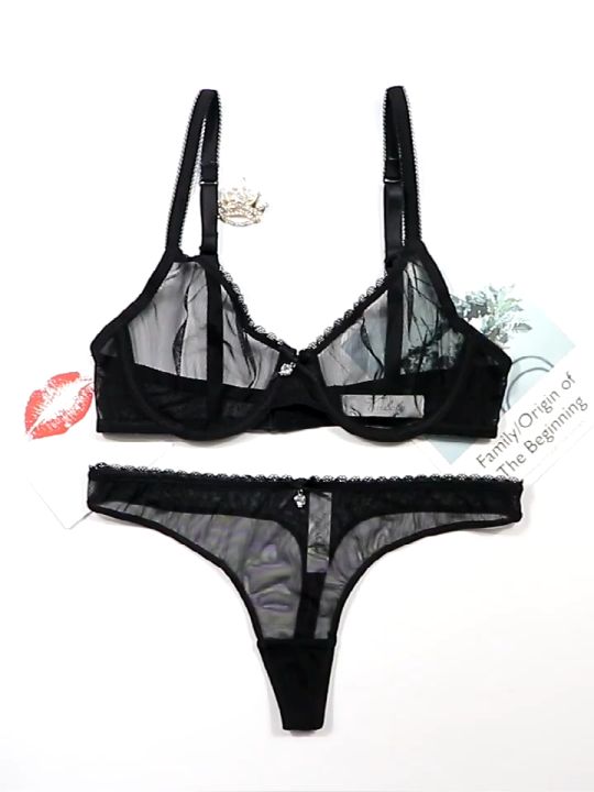 TEEVANCCE Large size new ultrathin mesh lace sexy lingerie for women