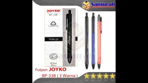 Pulpen Joyko Vocus BP 338 / Ball Pen BP-338 Hitam Vokus 0.7 mm Triangular Grip / Ballpen Cetek Murah Bentuk Segitiga / Bolpen JK BP338 Black