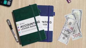 Accounting Ledger Book - Ledger Books Bookkeeping for Personal & Small Business Accounting Expense Tracker Notebook for Expenses Deposits & Balance A5 Log Book for Small Business Essentials Green