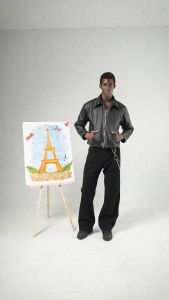Denimitup Embossed Trilogo Garuda - Black leather - Jacket