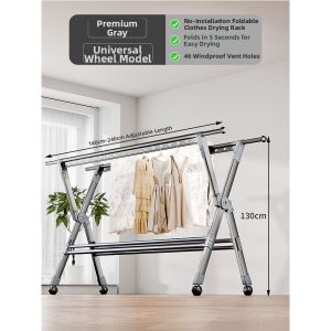 Folding Telescopic Clothes Drying Rack