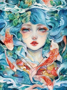 Kayou | Beautiful Fairy Cartoon Girl 5D DIY Full Round Diamond Painting Home Living Room Bedroom Aesthetic Bar Decoration Gift