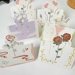 【Buy 1 get 1 Free】Flower Gilding Greeting Card Happy Birthday Valentines Day Wedding Thank You Card