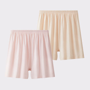 THREEGUN | Large Size Pure Cotton Womens Underwear Antibacterial Comfortable Breathable Boxer Briefs Mid Waist Solid Color Casual Pants