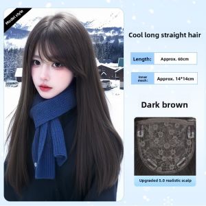 MONLEYTA | Ultra-Thin Long Straight Hair Extension Pieces Realistic One-Piece Lightweight Invisible Traceless Hair Extensions Monleyta
