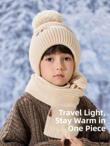 JIFANPAUL | Warm Winter Childrens Knitted Hat with Earflaps