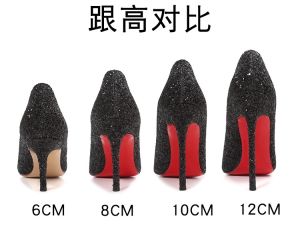 DAVNA`LN Pointed Toe High Heels Womens New 2025 Black Sequin Slim Heel Single Shoes Evening Elegant Genuine Leather Womens Shoes