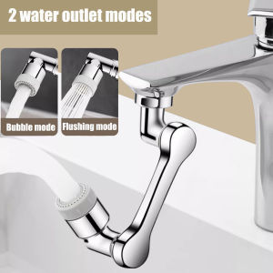 1080° Rotatable Extension Faucet Sprayer Head 2 Spray Modes Universal Bathroom Tap Extend Adapter Aerator for Kitchen Tap