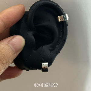 Silver Moon Silent Wide Face Silver Tone Circle Ear Cuffs Korean Style Minimalist Versatile Everyday Fashion Jewelry Accessories