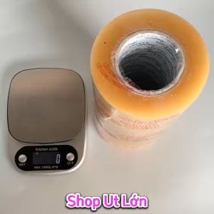 Combo 6 cuộn băng keo trong đục 500gr kèm dao cắt băng keo mỗi cuộn nặng 500gr rộng 47cm lõi giấy 5mm1 cây 6 cuộn