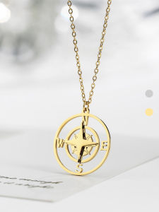 CARLIDANA | Viking Compass Gold Plated Necklace