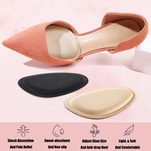 【♡Lovely girls house♡】1Pair Forefoot Insert Half Yard Insoles for Women High Heels Shoe Size Adjust Non-Slip Foot Pads Comfort Cushion Shoes Pad