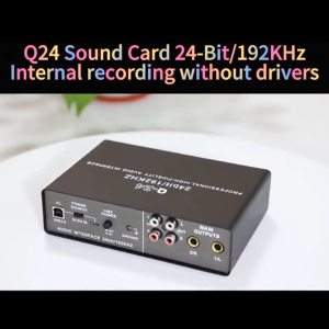 OneAudio 🎧 Q-24 การ์ดเสียง คุณภาพสูง 24bit/192kHz การ์ดเสียง 2 ช่อง GAIIN Sound card ต่อไมค์/กีตาร์ได้ ใช้กับคอมและมือถือ แถมฟรีสาย OTG