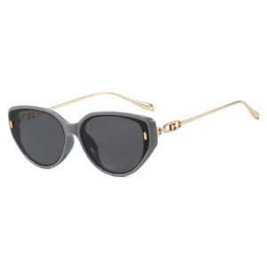 JN IMPRESSION Fashion Rice Nails Triangular Cat-eye Frame Sunglasses UV Protection Hot Girl Street Snap Sunglasses
