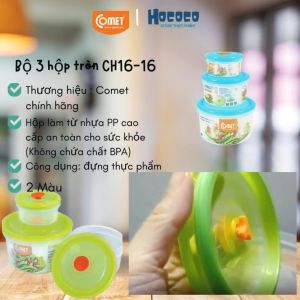 Hộp nhựa đựng thực phẩm COMET bộ 3 hộp tròn CH1616