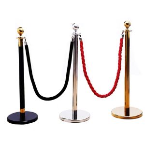 P Stanchion Post Stainless Steel / Red / Black Post 1.5 Meter Belt For School Queue Fair Hall Exhibition Car Show 902