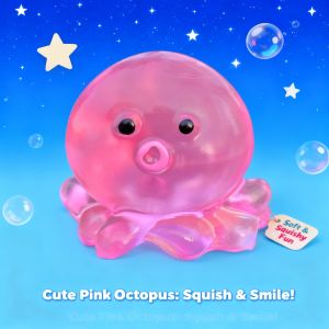 Crystal Clear Squishy Octopus Fidget Toy Soft Slow Rebound Rubber Hand Relax Squeeze Toy for Adults Pinch Toy Octopus