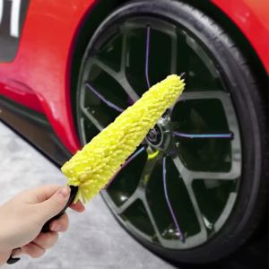 29cm Sponge Cleaning Brush Heavy Duty for Car Motorcycle Wheel Rim Hubcap Tire Washing Tool with Handle