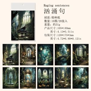 20Pcs Rhapsody Psalm Dark Gothic Retro Style Handbook Material Paper Handbook Collage Scrapbook cut Writing 175*120mm