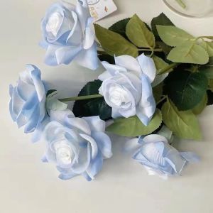 Cô Gái Giả Hoa Hồng Michigan Blue Ice 43cm Đất Sét Phong Cách Sinh Hoạt Hàng Ngày Không Có Mùi Không Có Hương Thơm Hoa Nhựa