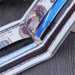 Men Money Canvas Wallets Credit ID Card Holder Bags Purses Currency Notes Pattern Insert Picture Cash Coin Dollars Euro Wallet