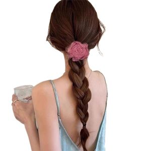 Retro Rose Flower Hair Ties Womens Hair Bands Headbands New 2025 Elegant Feelings Sweet Style Fresh out Fashion Accessories