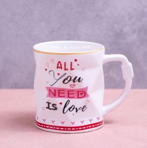 NEW!! Mug bijian keramik bucket merah putih love you