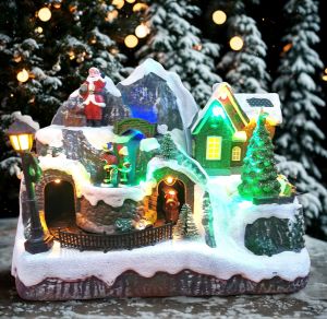 CHRISTMAS VILLAGE KIDS LOVE TO SKATE DISPLAY