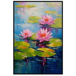 Tranh treo tường tranh dán tường phong cảnh ao sen đẹp tranh phong thủy. CGI-139