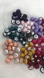 10biji 14mm Button Mushroom/ Button Cloth Covered on / Button Mushroom [READY STOCK]
