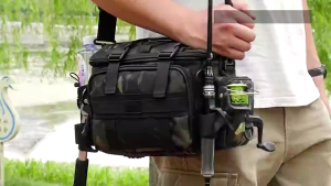 Fishing Backpack Multi Functional Waist Bag Large Capacity Waterproof Fishing Bag Outdoor Fishing Rod Bag Fishing Gear Storage Bag