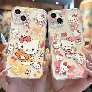 Cute Katy Cat Design Phone Case for Apple 16Promax iPhone 15 New Model 14Plus Cartoon 13 Transparent 12Mini Womens Model 11 Soft Shell 17 Full Cover XR Personalized 8/7/6 Protection Cover