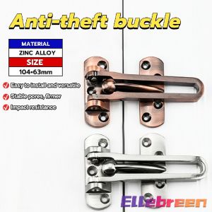 Buckle Door Lock Zinc Alloy Door Bolt Safety Buckle Safety Anti-theft Silver