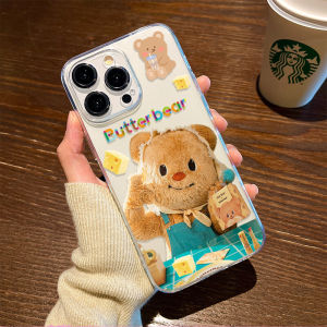 Cute Bear Butt Knees Phone Case Silicone Plush Female Model  17/16 15 Female New 14 plus Transparent 13 pro Max Lovely 12 Mini Autumn Winter 11 Xs Air Soft Xr