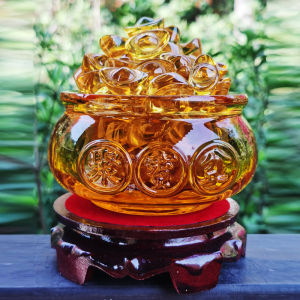 [Đã Khai Quang ] Bát Thỏi Vàng Thủy Tinh Phale Kim Nguyên bảo - Bát Tụ Bảo Thỏi Vàng Pha Lê