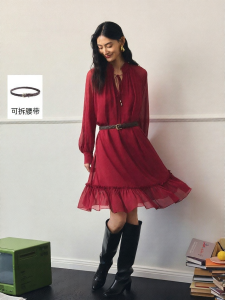 Vero Moda | New Style Lantern Sleeves Tie-neck Chiffon Dress