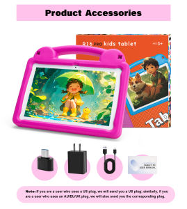 Kids Tablet 10.1" Android 15 Tablet Allwinner A523 Octa-core 8GB(4GB+4GB)+64GB Children Tablet with Shockproof Protective Case