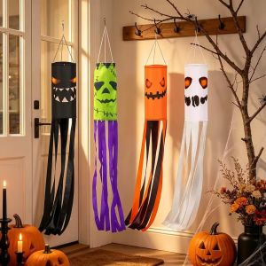 Halloween Decorations Outdoor Hanging Flags Halloween Ghost Hanging Pendant Halloween DIY Decoration Day of The Dead Ghost Decor