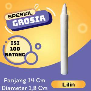 Lilin Putih Isi 100 Pcs Tipe 08 Lilin Lampu/Lilin Murah Grosir Candle Besar P 14 D 18 Cm (T08-100)